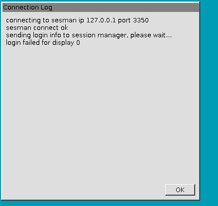 I have an Xubuntu 9. . Connecting to sesman ip login failed